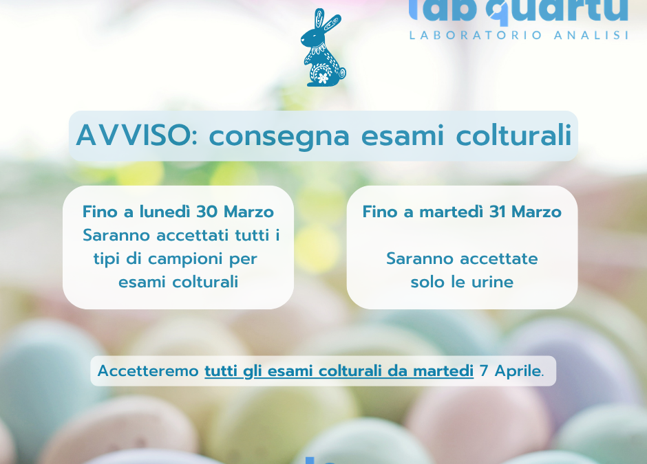 Calendario Esami Colturali Pasqua